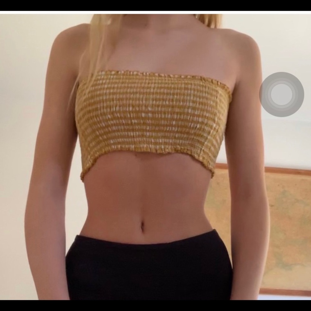 Brandy Melville never worn yellow Kessy tube top